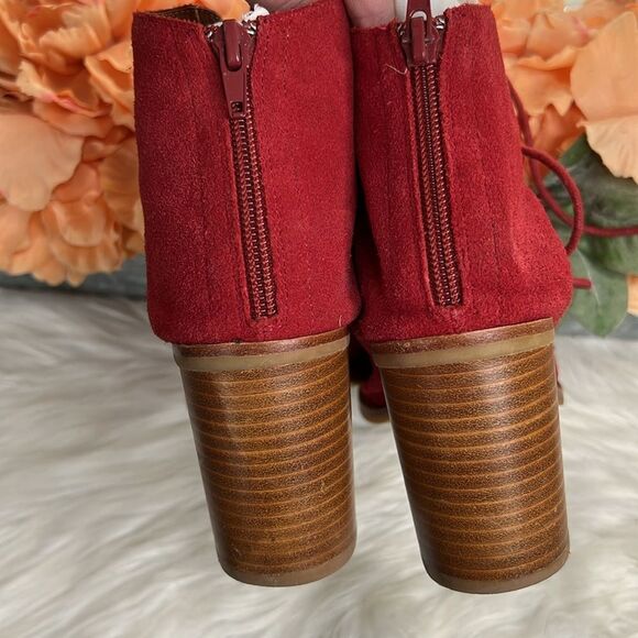 Jeffrey Campbell Cors Red Lace-Up Heeled Sandals Size 9.5 - Picture 4 of 8